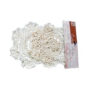 New American Crafts Crochet Collection 2 Pack 8" Round Doilies Doillie Cream